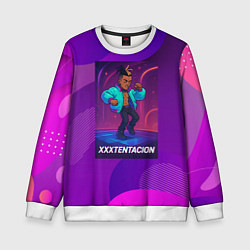Свитшот детский XXXTentacion танцует в стиле 80х, цвет: 3D-белый