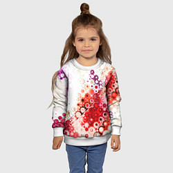 Свитшот детский Красный узор на белом, цвет: 3D-белый — фото 2