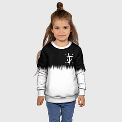 Свитшот детский Doom краски черно белый, цвет: 3D-белый — фото 2