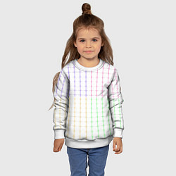 Свитшот детский Color white multicolored stripes, цвет: 3D-белый — фото 2