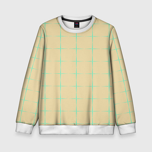Детский свитшот Color beige green crosses / 3D-Белый – фото 1