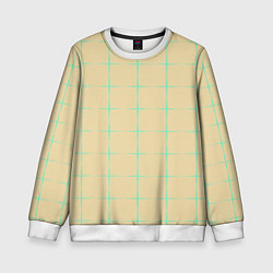 Свитшот детский Color beige green crosses, цвет: 3D-белый