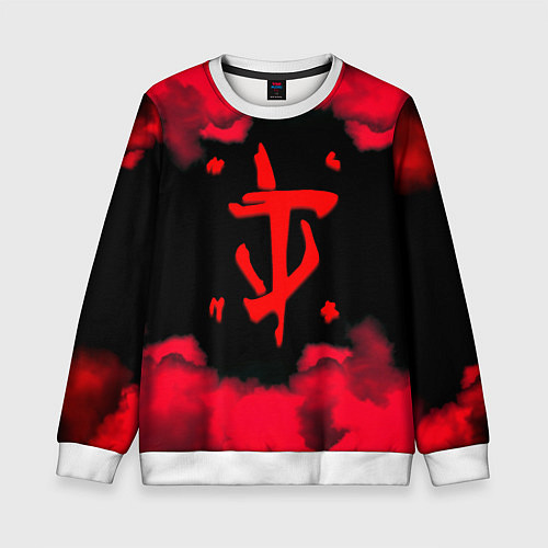 Детский свитшот Doom огненные краски / 3D-Белый – фото 1
