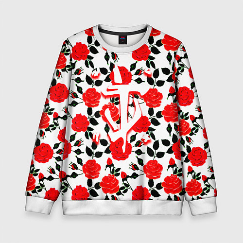 Детский свитшот Doom розы / 3D-Белый – фото 1