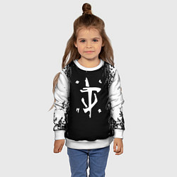 Свитшот детский Doom краска белая текстура, цвет: 3D-белый — фото 2