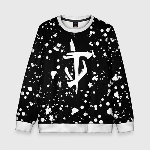 Детский свитшот Doom белые краски текстура / 3D-Белый – фото 1