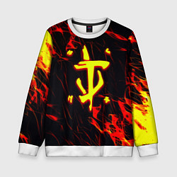 Свитшот детский Doom огненные искры, цвет: 3D-белый