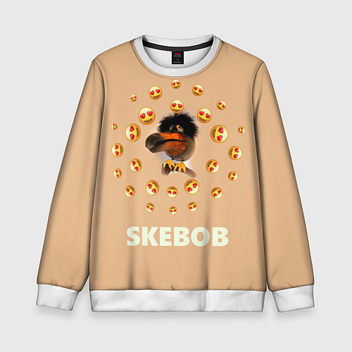 Детский свитшот Мем скебоб и смайлики / 3D-Белый – фото 1