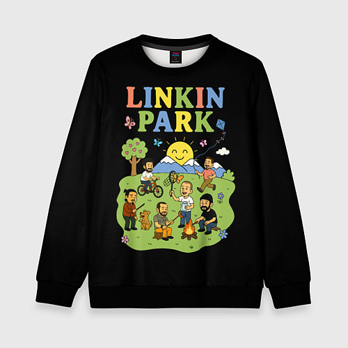 Детский свитшот Linkin Park, мультяшный стиль / 3D-Черный – фото 1