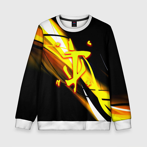 Детский свитшот Doom геометрия из полос / 3D-Белый – фото 1