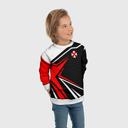 Свитшот детский Umbrella - red uniform, цвет: 3D-белый — фото 2