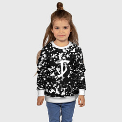 Свитшот детский Дум белые брызги красок, цвет: 3D-белый — фото 2