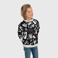 Свитшот детский Retro gamer pattern, цвет: 3D-белый — фото 2