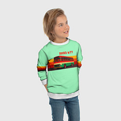 Свитшот детский Ретро автобус ЛиАЗ 677, цвет: 3D-белый — фото 2
