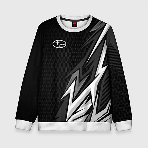 Детский свитшот Subaru - монохромный черный / 3D-Белый – фото 1