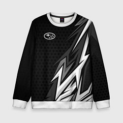 Свитшот детский Subaru - монохромный черный, цвет: 3D-белый