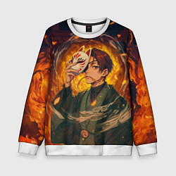 Свитшот детский Хаято Суо - Ветролом, цвет: 3D-белый