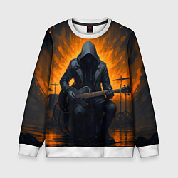 Детский свитшот Гитарист играющий в пламени