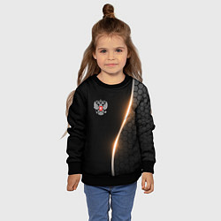 Свитшот детский Герб России и неоновая линия, цвет: 3D-черный — фото 2