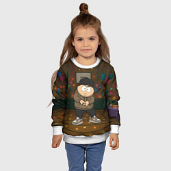 Свитшот детский Эрик Картман на школьной дискотеке, цвет: 3D-белый — фото 2