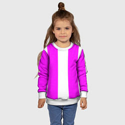 Свитшот детский Color white and pink, цвет: 3D-белый — фото 2