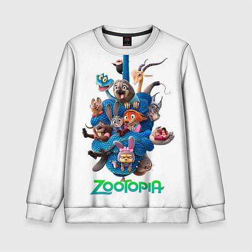 Детский свитшот Все персонажи из Зверополиса 2 / 3D-Белый – фото 1