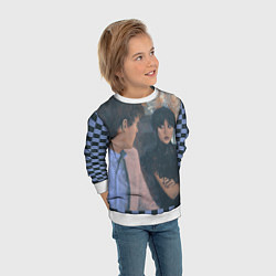 Свитшот детский Уэнсдей и Тайлер, цвет: 3D-белый — фото 2