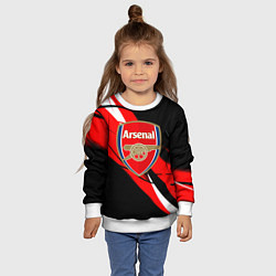 Свитшот детский Arsenal абстракция полосы, цвет: 3D-белый — фото 2