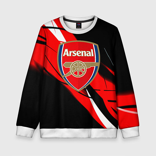 Детский свитшот Arsenal абстракция полосы / 3D-Белый – фото 1