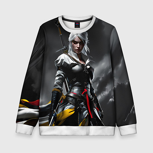 Детский свитшот Цири из Ведьмака / 3D-Белый – фото 1