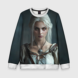 Свитшот детский Цири с янтарными глазами, цвет: 3D-белый