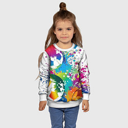 Свитшот детский Краски футбола, цвет: 3D-белый — фото 2