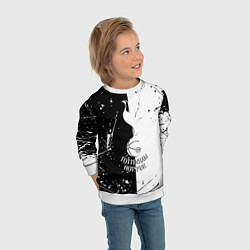 Свитшот детский Тоттенхэм черно белые брызги, цвет: 3D-белый — фото 2