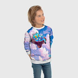 Свитшот детский Tiger Derpy in the clouds, цвет: 3D-белый — фото 2