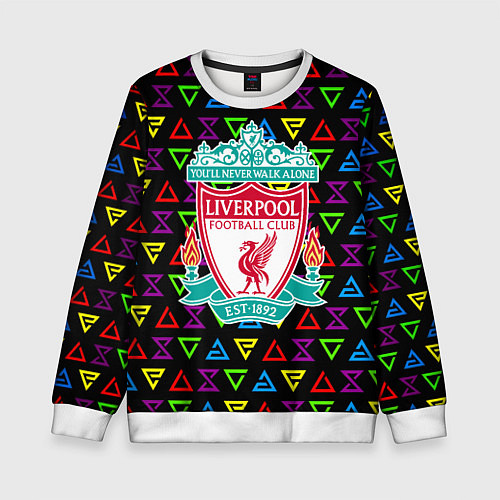 Детский свитшот Liverpool pattern neon / 3D-Белый – фото 1