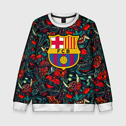 Свитшот детский Barcelona japan tatoo, цвет: 3D-белый