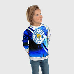 Свитшот детский Лестер сити броня соты, цвет: 3D-белый — фото 2