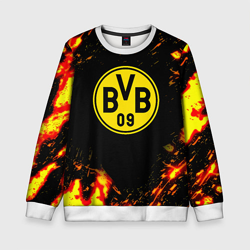 Детский свитшот Borussia огненные краски / 3D-Белый – фото 1