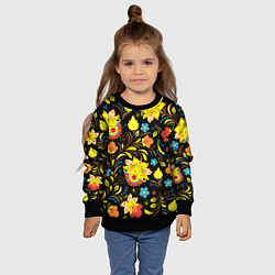 Свитшот детский Хохлома узор, цвет: 3D-черный — фото 2