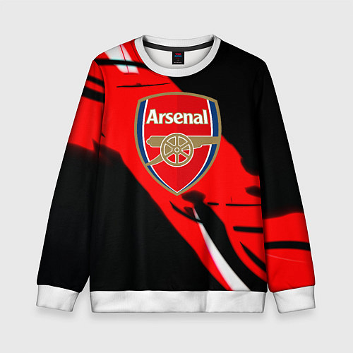 Детский свитшот Арсенал геометрия полосы краски / 3D-Белый – фото 1