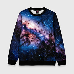 Свитшот детский Фантастический космос звёзды и туманности, цвет: 3D-черный