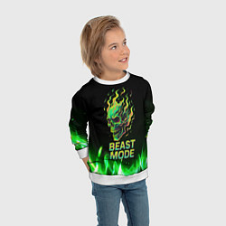 Свитшот детский Режим зверя огненный череп, цвет: 3D-белый — фото 2