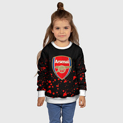 Свитшот детский Арсенал красные краски всплеск, цвет: 3D-белый — фото 2