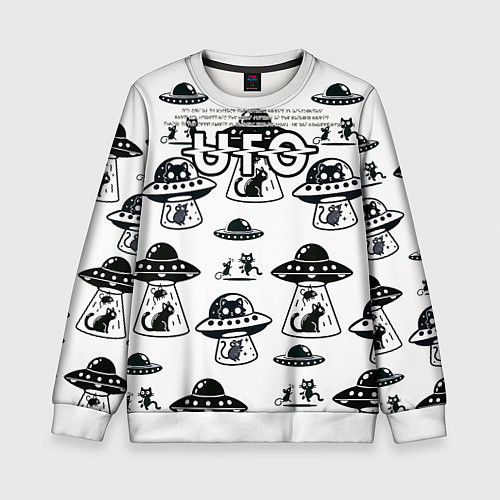 Детский свитшот UFO и котики / 3D-Белый – фото 1