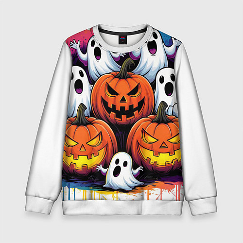 Детский свитшот Happy Halloween 25 / 3D-Белый – фото 1