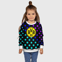 Свитшот детский Borussia неоновые снежинки, цвет: 3D-белый — фото 2