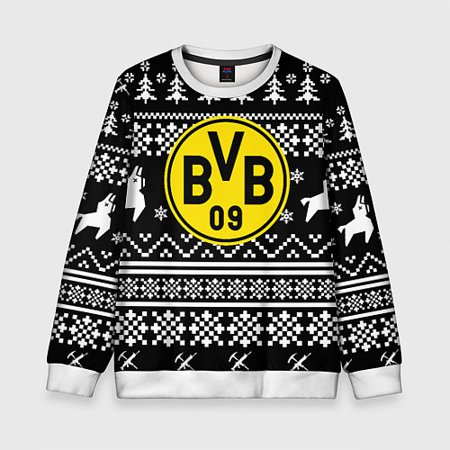Детский свитшот Borussia x fortnite pattern / 3D-Белый – фото 1