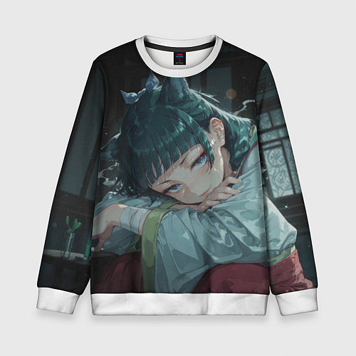 Детский свитшот Маомао с кошачьими ушками / 3D-Белый – фото 1