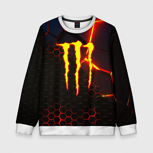 Детский свитшот Monster energy броня краски / 3D-Белый – фото 1