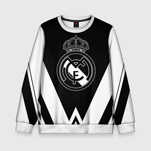 Детский свитшот Real Madrid геометрия спорт / 3D-Белый – фото 1